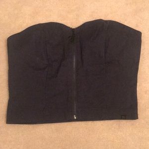 Zip up crop bustier top